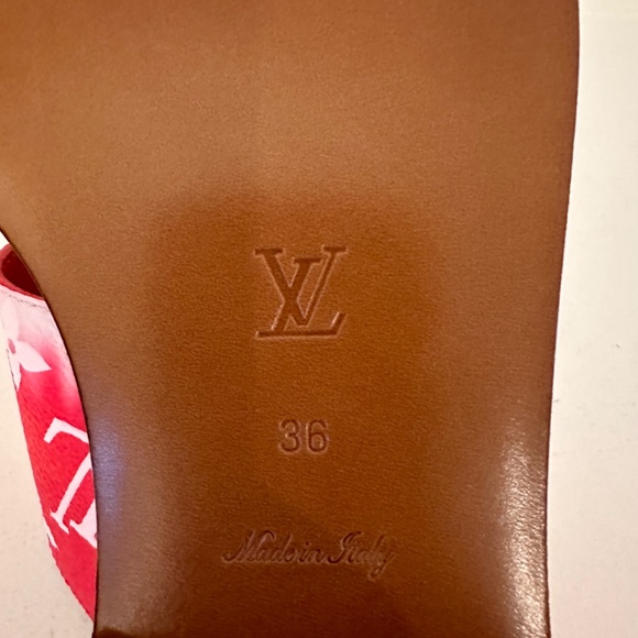 New Louis Vuitton Red Monogram Escale Canvas Palma Thong Flats Size 36 - Picture 5 of 8